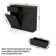 thumbnail image 4 of Double Tilt Out Trash Cabinet, 20 Gallon Kitchen Laundry Hamper Cabinet with 2 Drawers, Farmhouse Garbage Can Cabinet with Barn Doors, Black, 4 of 9