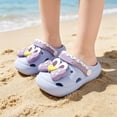 thumbnail image 2 of oqasdz Girls Sandals Cute Cartoon Bowknot Pattern Indoor Beach Slides Clogs for Toddlers and Kids Soft Sole Footwear Outdoor Casual Summer, 2 of 7