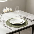 thumbnail image 5 of Hyknon Natural Straw Round Placemat, 15 Inch Heat Resistant Non Slip Plate Chargers, Boho Farmhouse Rustic Woven Place Mats, Durable Rattan Wicker Table Mats with Ball Trims for Kitchen Dining Table, 5 of 6