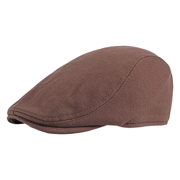 Fgnfyis Women Spring Autumn British Retro Solid Color Knitted Baseball Cap Casual Hats for Women Coffee