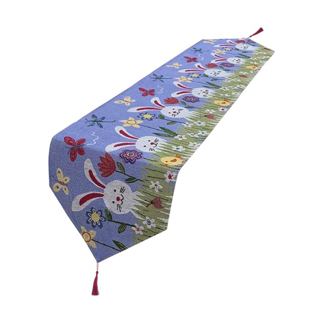 Lindo camino de mesa de Pascua, huevos de Pascua, mantel de fiesta, decoración, camino de mesa de flores Estilo D