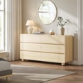 thumbnail image 3 of Aufeile Dresser for Bedroom, 6 Drawer Dresser & Chest of Drawers, 53" Modern Chest of Drawers with Curved Profile Design, Wood Dresser Storage Organizer for Adults, Natural Oak, 3 of 9