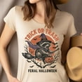 thumbnail image 2 of Trick or Trash Raccoon Shirt – Funny Feral Halloween Witch Tee, Navy, Size S, 2 of 6
