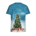 thumbnail image 5 of Chiccall Women's Christmas Costume V-Neck Short Sleeve Nursing Uniform Xmas Tree Printed Workwear Holiday Casual Graphic Tees Blouse Scrubs Tops with Pockets,on Clearance, 5 of 5