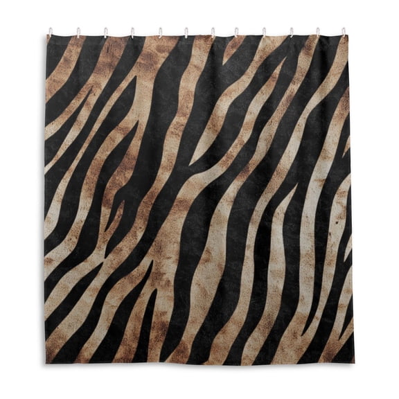Animal Black Stripes Shower Curtain Liner 66x72 Inch Waterproof Shower Curtains Decorative Bathroom with 12 Pack Hooks