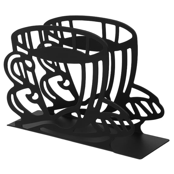 LITINKIMI Black Wrought Iron Coffee Napkin Holder Metal Stand for Kitchen Tabletop and Home Decor