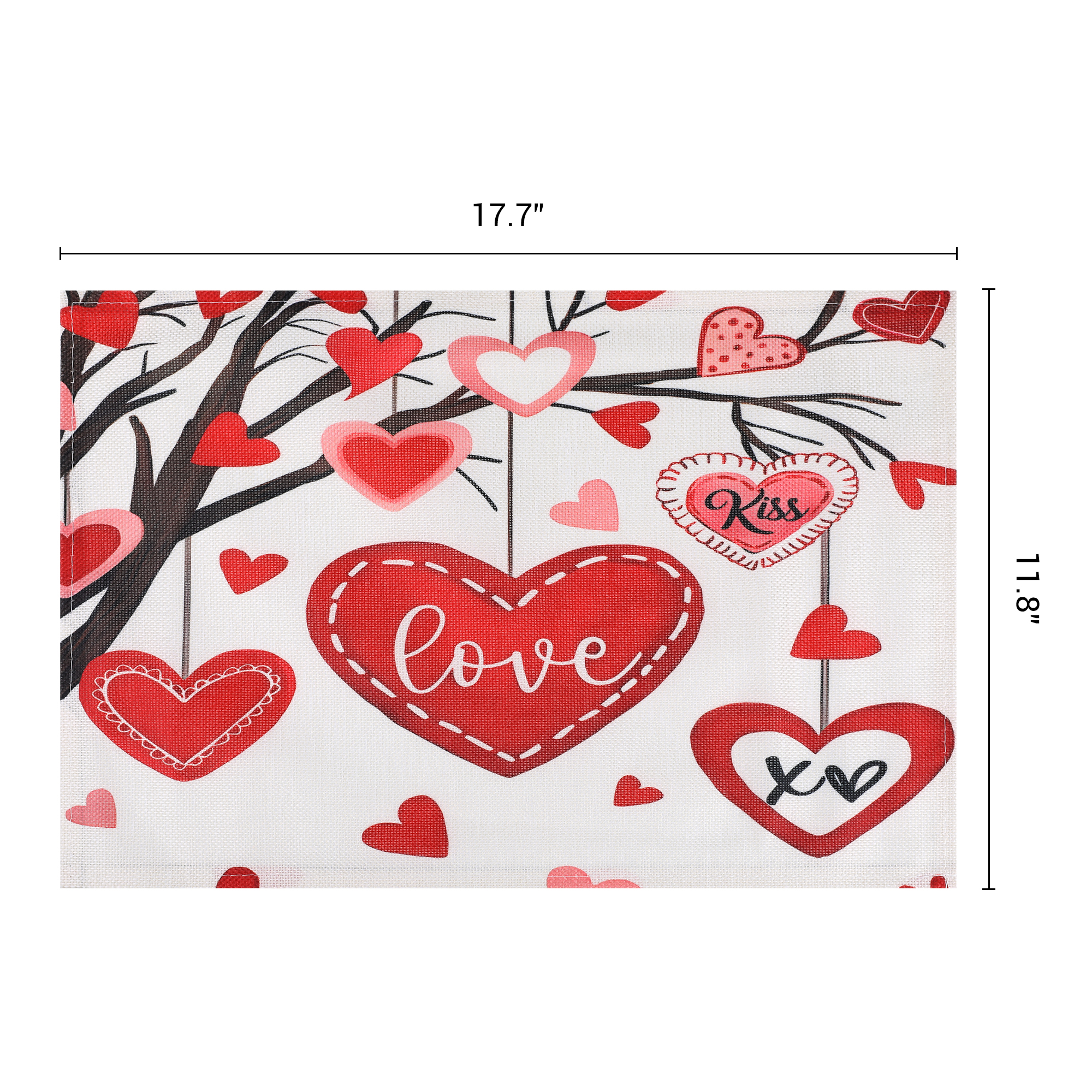 Unique Bargains Set of 6 Love Hearts Placemats for Dining Table Love