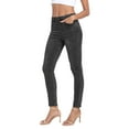 thumbnail image 6 of HDE Women's Pull On Skinny Jeans High Waisted Stretch Denim Jegging with Pockets Black - M, 6 of 7