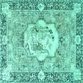 thumbnail image 1 of Ahgly Company Indoor Square Persian Turquoise Blue Traditional Area Rugs, 7' Square, 1 of 4