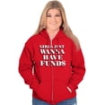 thumbnail image 4 of Girls Just Wanna Have Funds Money Women Plus Size Zipper Hoodie Brisco Brands 3X, 4 of 5
