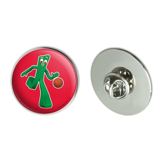 Sporty Gumby Basketball Player Clay Art Metal 1.1" Tie Tack Hat Lapel Pin Pinback