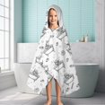 thumbnail image 6 of White Highland Cow Bathtub Bubble Pattern Hooded Bath Towel，60"x35" for Ages 3 To 12 Kids, Quick Dry Lightweight Soft Microfiber Hood Beach Towel Cover Up for Kids, 6 of 7