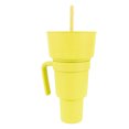 thumbnail image 1 of 2 In 1 Snack Drink Cup With Straw Large Opening Plastic Beverage Cup Top Snack Bowl Car Cup Holder Potato Chips Container For Home Cinema Games Travel, 1 of 8