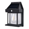 thumbnail image 1 of Lámpara de seguridad solar, linterna con sensor de movimiento para exteriores desde el anochecer hasta el amanecer, pantalla negra resistente al agua de fácil instalación para patio, jardín, modos de, 1 of 8