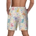 thumbnail image 4 of Goofa Flower Color Rabbit Printed Men's Swim Trunks Board Shorts Quick Dry Mens Swimming Trunks with Compression Liner,Breathable Fit Hawaii Beach Shorts-3X-Large, 4 of 9