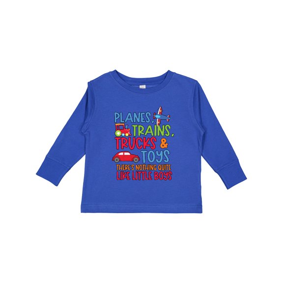Inktastic Planes Trains Trucks and Toys Nothing Quite Like Little Boys Boys Long Sleeve Toddler T-Shirt
