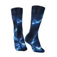thumbnail image 5 of Uemuo Blue Lightning Pattern Women's Crew Socks, Soft Durable Breathable Moisture-Wicking with Odor Control Cotton socks, 5 of 9