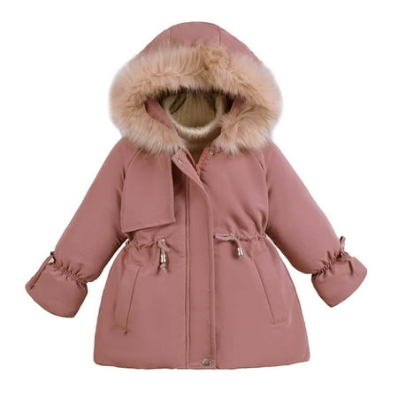 

Leutsin Children s Cotton Coat Girls Thickened Hooded Fashion Casual Girls Coat
