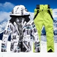 thumbnail image 2 of Hwmodou Men Outfits Men's And Men's Ski Jackets And Pants Set Windproof Insulated Snowsuit Winter Warm Snowboarding Snow Coat Workout Sets For Woman, 2 of 4