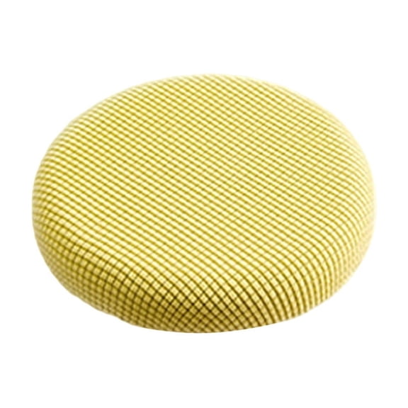 Stretch Bar Stool Covers, 14-16 Inch Jacquard Round seat Cushion Covers Dustproof Barstool Seat Cover Round Chair Seat Slipcovers (Yellow)