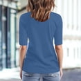 thumbnail image 5 of Sillenn Basic T Shirts Half Sleeve Tee Shirts V Neck 1/2 Sleeve Tops for Women Basic Solid Color Stretchy Top Mid Arm Length Shirts Women Basic Layering Top Basic Fit Tee Base Layer Blue 4Xl, 5 of 8