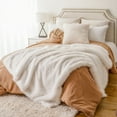 thumbnail image 4 of Battilo White Faux Fur Throw Blanket,Fluffy Cozy Soft Warm Fur Throws,Ivory Plush Blanket,50"x60", 4 of 8