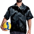 thumbnail image 4 of Bats Men's Short Sleeve Casual Printed Button Down Beach Shirt - Summer Unisex Top, 4 of 6