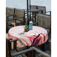 thumbnail image 2 of Outdoor Tablecloth with Umbrella Hole Zipper,Snowy Mountain Pink Gradient Waterproof Zippered Table Cloth for Square Tables,Mountains Retro Oil Painting Art Patio Table Covers for Indoor Pinic Party, 2 of 6