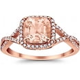 thumbnail image 3 of beryl_creation 2.00 Ct Cushion Cut Morganite Wedding Engagement Halo Ring 14K Rose Gold Plated 925 Sterling Silver For Women's -4, 3 of 3