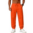 thumbnail image 2 of Men’s Athletic Sweatpants Solid Color Pull On Jogger Pants Adjustable Drawstring Elastic Waist Trousers With Ribbed Cuff, 2 of 5