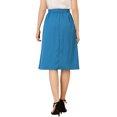 thumbnail image 3 of Allegra K Women's Button Front Elastic High Waist Belted Knee Length Skirt, 3 of 6