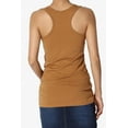 thumbnail image 2 of TheMogan Women's Basic Scoop Neck Racerback Stretch Cotton Tank Top Sleeveless Sporty Tee Coffee S, 2 of 7