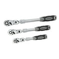 thumbnail image 1 of Steelman Pro 96753 Chrome 3 Pc, 1/2" 72-Tooth Extendable Flex-Head Ratchet Set, 3-Piece (1/4, 3/8, and 1/2-Inch Drives), 1 of 1