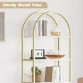 thumbnail image 6 of 5 Tier Bookshelf, Arched Bookcase Display Racks, Metal Frame Modern Storage Rack, 6 of 7