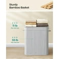 thumbnail image 6 of 100L Laundry Hamper with Lid Bamboo Laundry Basket with Liner Bag Foldable Storage Hamper with Handles Gray, 6 of 8