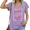 1-Purple, variant on Womens Baseball Moms Club Print V Neck Top Casual Summer Short Sleeve Tee