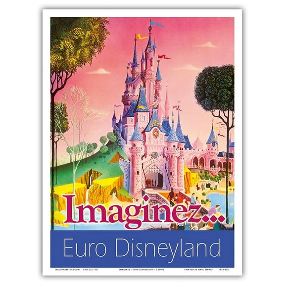 Euro Disneyland - Paris France - Imaginez (Imagine) - Vintage Travel Poster c.1990s - Master Art Print (Unframed) 9in x 12in