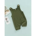 thumbnail image 3 of Baby Boy Summer Suspenders Jumpsuit, 3 6 12 24 Months 2T 3T Toddlers Solid Color Sleeveless Short Rompers for Girls, Boys, 0-3 Years, 3 of 8