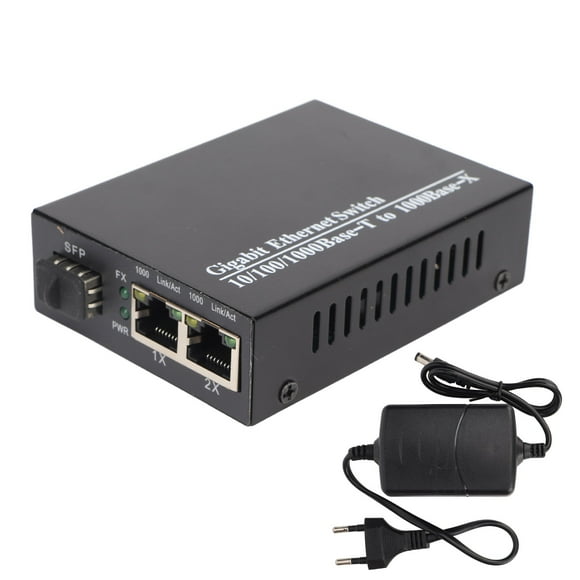 FYBTO Fiber Transceiver Gigabit SFP to RJ45 Multifunctional Compatibility Optical Media Converter 100‑240V EU Plug-090504
