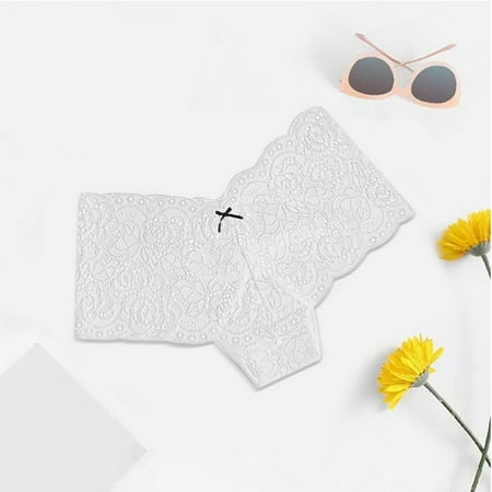 BYHONG Womens Sexy Lace Boxer Panties Seamless Solid Color Comfortable Low Waist Panties Panties for Women White S