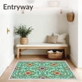 thumbnail image 3 of ODIKA 2'x3' Machine Washable Non-Slip Area Rug, Art Nouveau Sunset Bloom with Elegant Interlocking Floral Scrollwork High Traffic Rug with Pad, Turquoise, 577837, 3 of 8