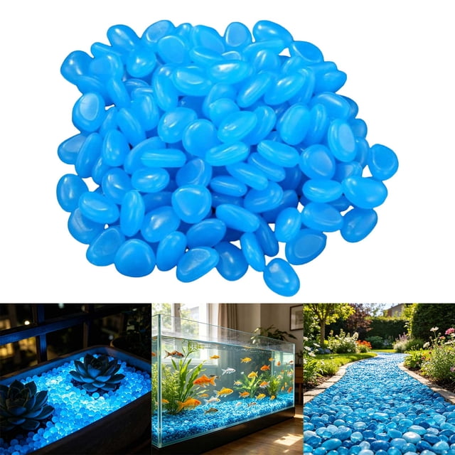 The Dark Pebbles Luminous Stones Rocks For Garden Aquarium Decoration