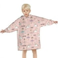 thumbnail image 3 of Ballerina Unicorn Princess Pattern Blanket Hoodies for Kids 6-13YR Oversize Wearable Blanket Hoodies for Boys Girls Teens, 3 of 7