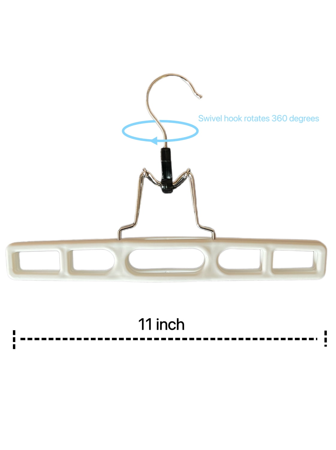 12 Pack White Premium Plastic Skirt Hangers, Space Saving Pant Set With Clamp, Shorts With Locking Clasp, Multipurpose Jean Set (12)