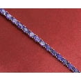 thumbnail image 2 of Women's Sterling Silver Purple Amethyst Tennis Bracelet, Oval Cut Gemstones, 2 of 2