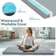 thumbnail image 3 of Memory Foam Camping Cot Mattress Pad, 3 Inch Thick Sleeping Pad with Waterproof Cover, 72"×24"×3" Non-Slip Portable Roll up Cot Mattress Pad Mat for Travel Truck Bed Tent, Not for 75"×30", Gray, 3 of 7