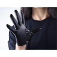 thumbnail image 5 of Guantes cortos de cuero negros para mujer, con pantalla táctil, de piel sintética de cordero, suaves, elegantes, hechos a mano, sin forro, para disfraz de noche, vestido de fiesta, 16 cm., 5 of 5