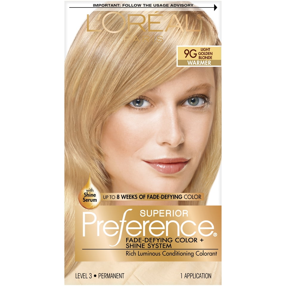 L'Oreal Paris Superior Preference Permanent Hair Color, 9G Light Golden Blonde