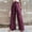 Purple, variant on LEBONYARD Trousers for Women Plus Size,Women's Casual Solid Color Printed Loose and Fashionable Drawstring Wide Leg Pockets Pants Beige S