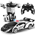 thumbnail image 1 of Petbank RC Transform Car,  2.4GHZ Remote Control Transform Car Robot Toy,  One-Button Deformation Race Car,  1:18 Scale RC Car Toys for Boys Girls Ages 4-12, White, 1 of 7
